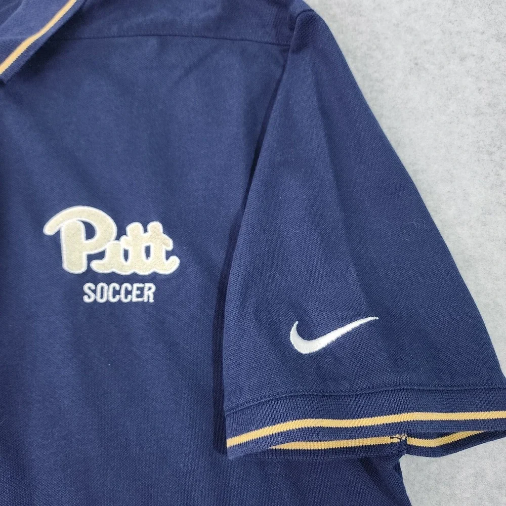 Nike Golf Polo Mens Size Medium‎ Pitt Panthers Blue Dri-Fit Shirt AA2274-451